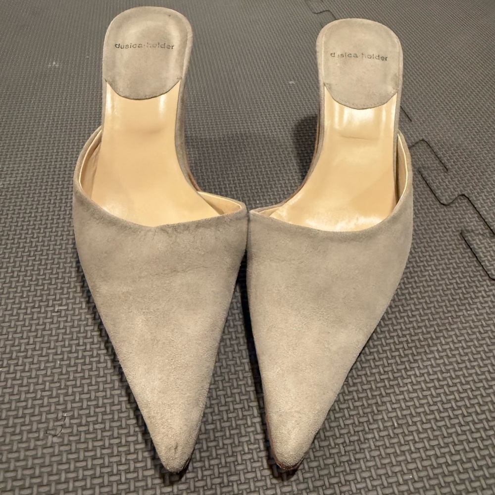 Ducica Holder Italian Elegant Gray suede Women's Mules